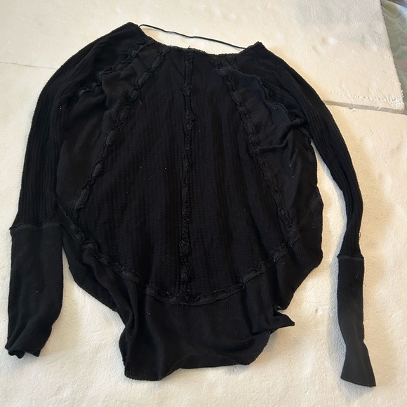 We the free black long sleeve waffle shirt free people - Picture 10 of 10